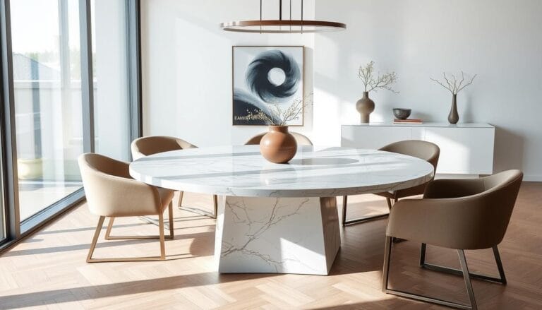round marble dining table