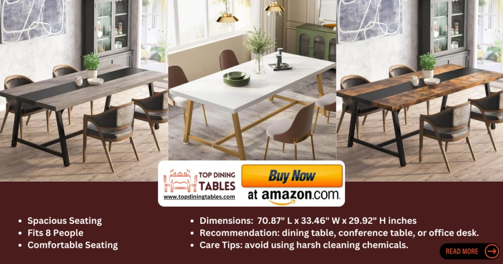 Tribesigns Dining Table for 8 People Vintage Large Long Dining Room Table for Big Family