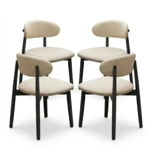 AmoUnico Farmhouse Dining Chairs Set of 4 Beige