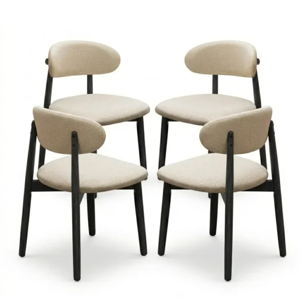 AmoUnico Farmhouse Dining Chairs Set of 4 Beige AmoUnico Farmhouse Dining Chairs Set of 4 Beige