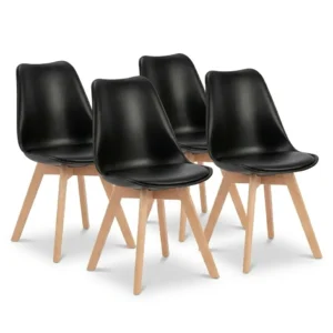 OLIXIS Dining Chairs Mid-Century Modern PU Leather | 275lb Capacity