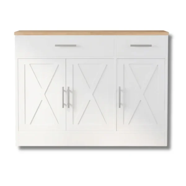 Shintenchi Modern Farmhouse Sideboard Buffet Cabinet 42 Inch