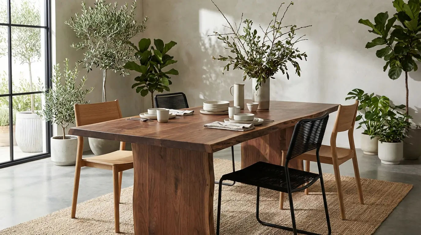 modern wood dining table
